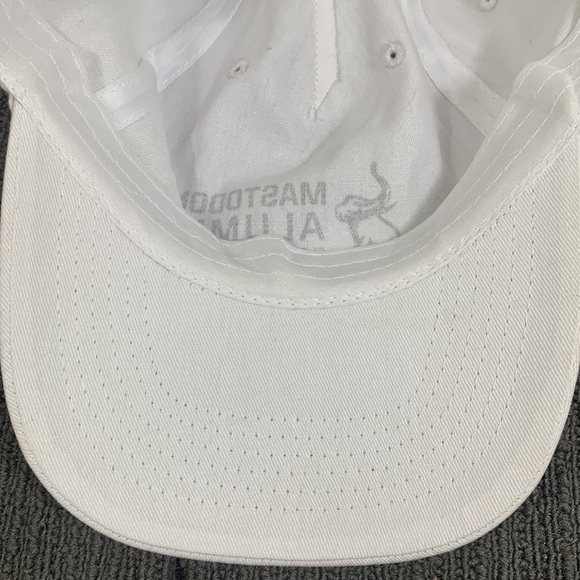 Mastodon Alumni Community Baseball Hat Unisex OSFA White Strapback Hit Wear - Picture 11 of 14